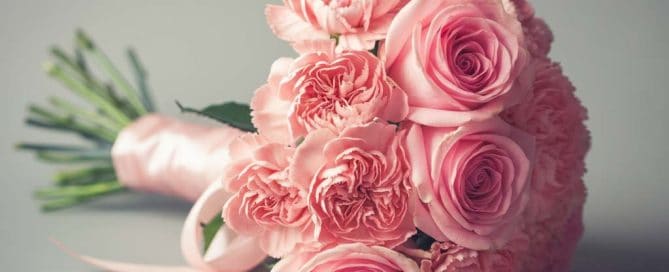 Pink Roses and Carnation Prom Bouquet