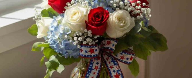 Independence Day Roses and Hydrangea