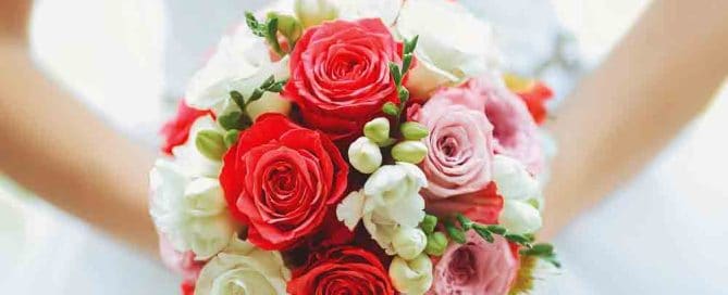 Red and White Wedding Bouquet