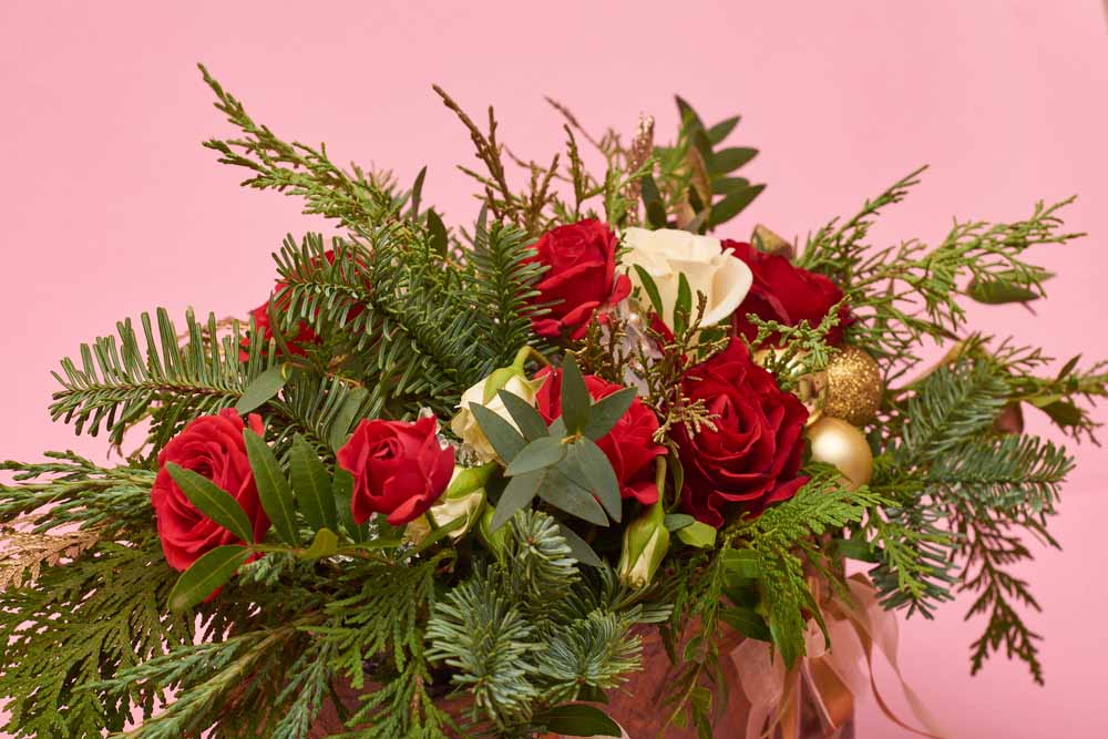 Rustic Red Christmas Flower Arrangement in Florence, AL - GREENHILL FLORIST  & GIFTS