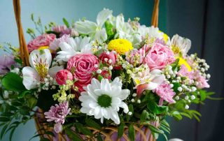 Mixed Flower Thank You Basket